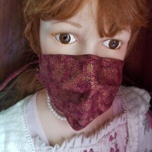 Kid Size Mask w/ Copper/Silver Filters-Burgundy SP